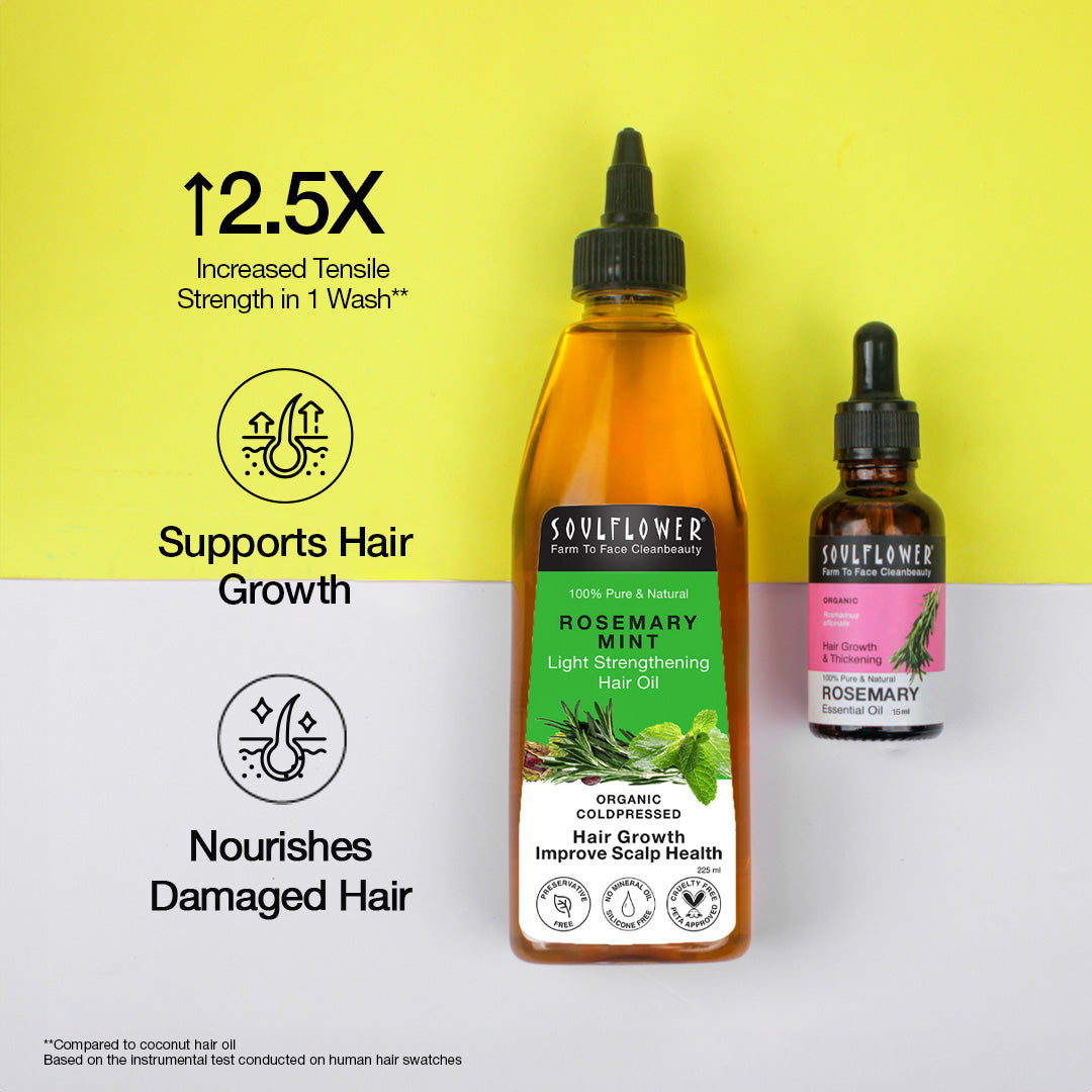 Rosemary Essential & Rosemary Mint Hair Oil for Hair Growth Treatment