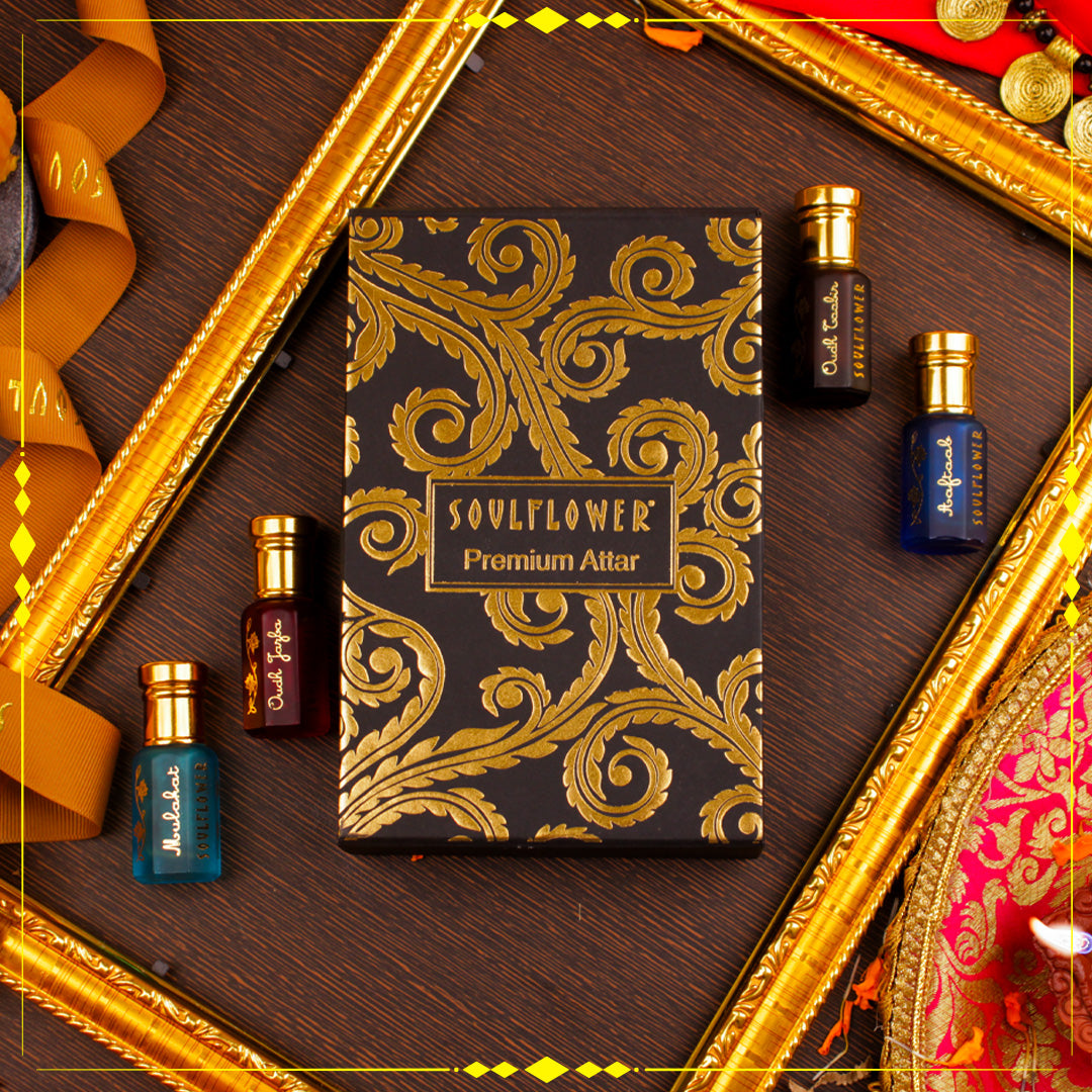 Premium Diwali attar gift set for men – long-lasting, alcohol-free, under ₹1000.