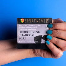 Soulflower Deodorizing Charcoal Soap traditionally handmade and 100% pure