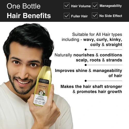 Hair benefits of Pure Coconut Oil for hair volume and fuller hair