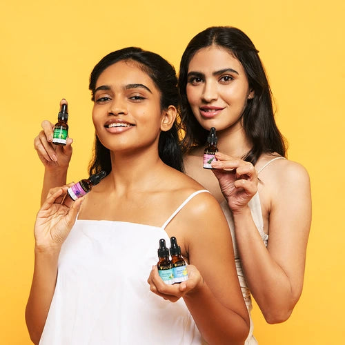 Image of models showing 5 best selling  essential oils