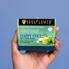 Soulflower Happy Feet Butter Soap with sea salt for itchy feet