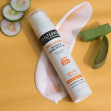 Hyaluronic Invisible Sunscreen Gel with SPF 50+ , broad spectrum alongside its ingredients