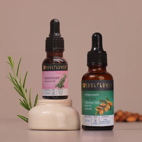 Rosemary Essential Oil & Argan Carrier Oil for Frizz-free Hair Growth