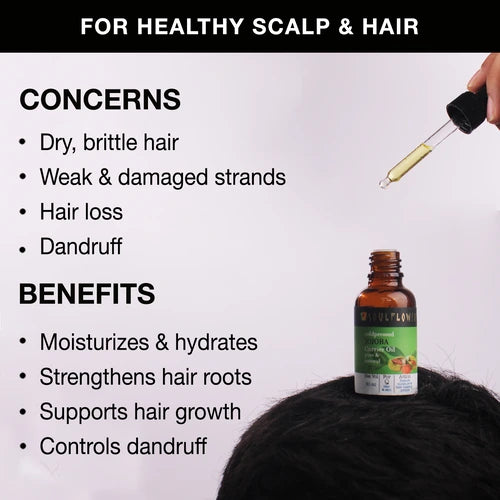 Concerns and benefits of coldpressed jojoba oil for healthy scalp and hair