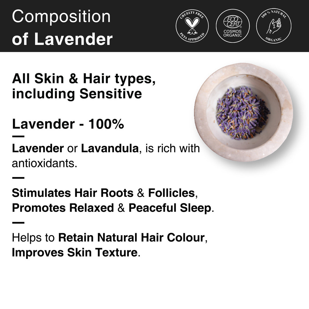 Composition of lavender for all skin hair types including sensitive 