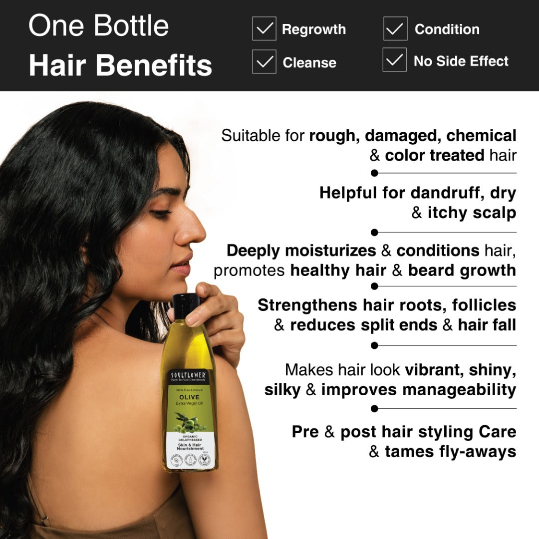 Benefits of Cold Pressed Olive Oil to condition and regrow all types of hair