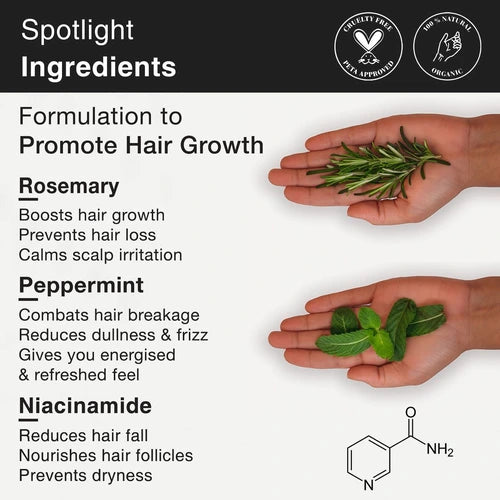 Buy Best Rosemary Water Hair Spray with Mint for Healthy Hair - Boosts shine, strengthens hair, and soothes scalp