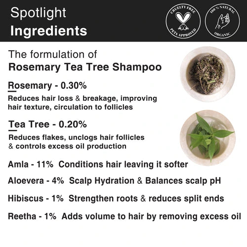 Ingredients in Rosemary & Tea Tree Shampoo