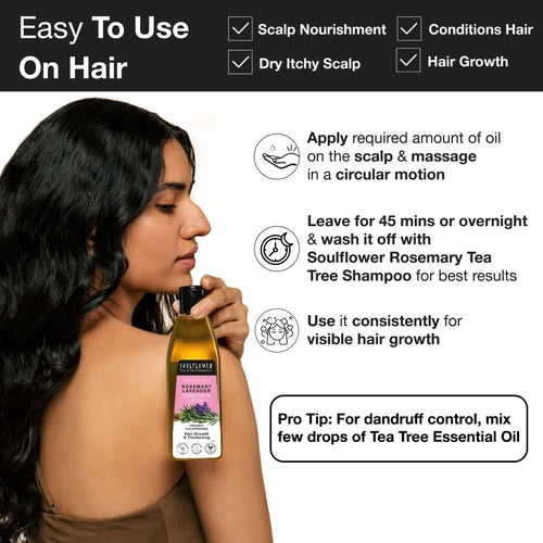 Rosemary Lavender Healthy Hair Oil easy to use on hair for hair growth