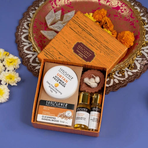 Cleansing Ritual Gift Hamper for spa-like experience at home – Urban Face Mask, Brightening Sandalwood Soap, and Premium Puja Oil for ₹399