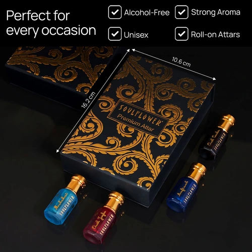 Premium Diwali attar gift set for men – long-lasting, alcohol-free, under ₹1000.