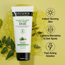 Image of Salycylic Acid Tea Tree Facewash with its Texture and Ingredients like Tea Tree