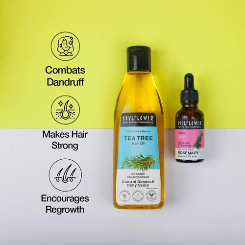 Rosemary And Tea Tree Oil for Dandruff-free Hair Growth