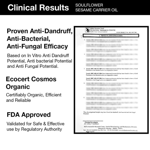 Clinical results of Soulflower sesame carrier oil