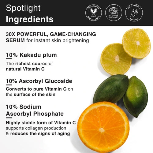 Key ingredients in vitamin c serum for instant skin brightening mentioned